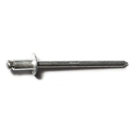 Midwest Fastener Blind Rivet, Dome Head, 5/32 in Dia., 5/16 in L, Aluminum Body, 100 PK 51071
